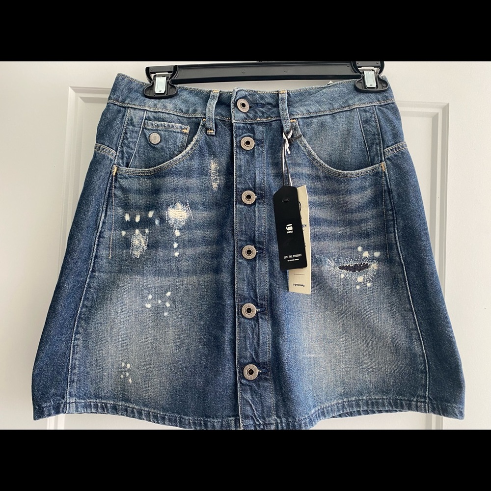 Brand new G-Star Raw denim A-line skirt size 26